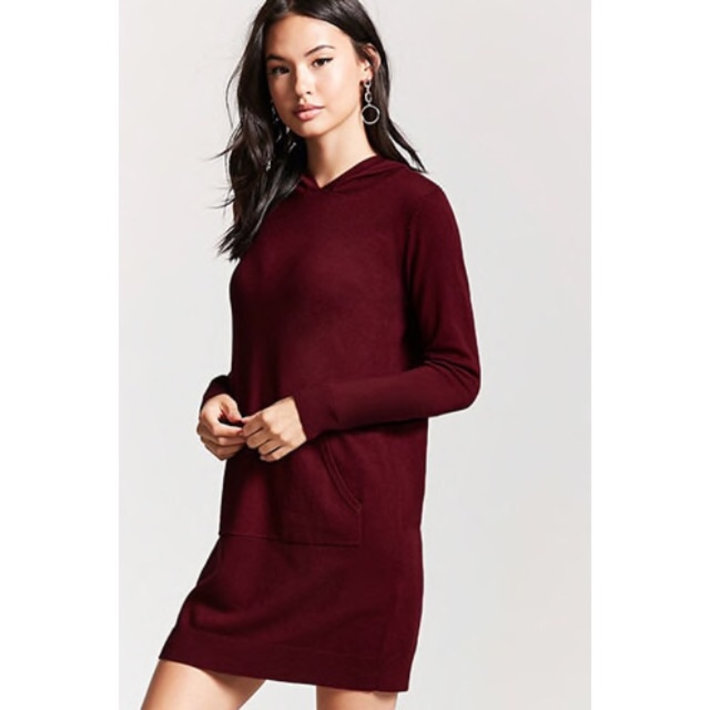 Maroon Hoodie Dress